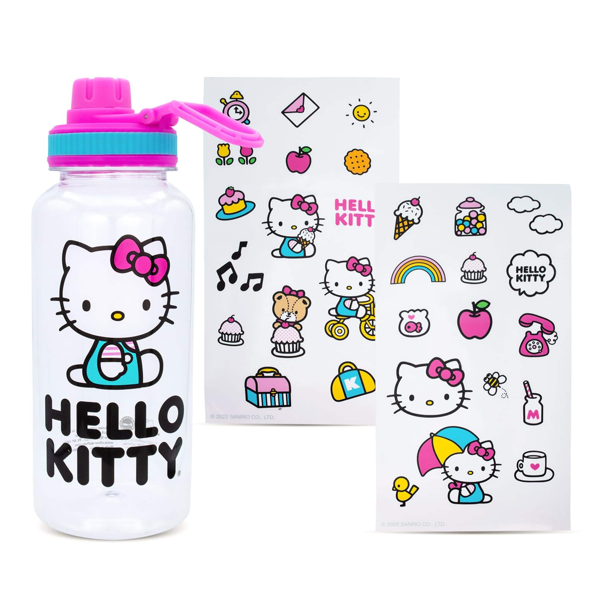 Silver Buffalo - Sanrio Hello Kitty Icons 32-Ounce Water Bottle and Sticker Set - Pink price history on PriceWatchPro