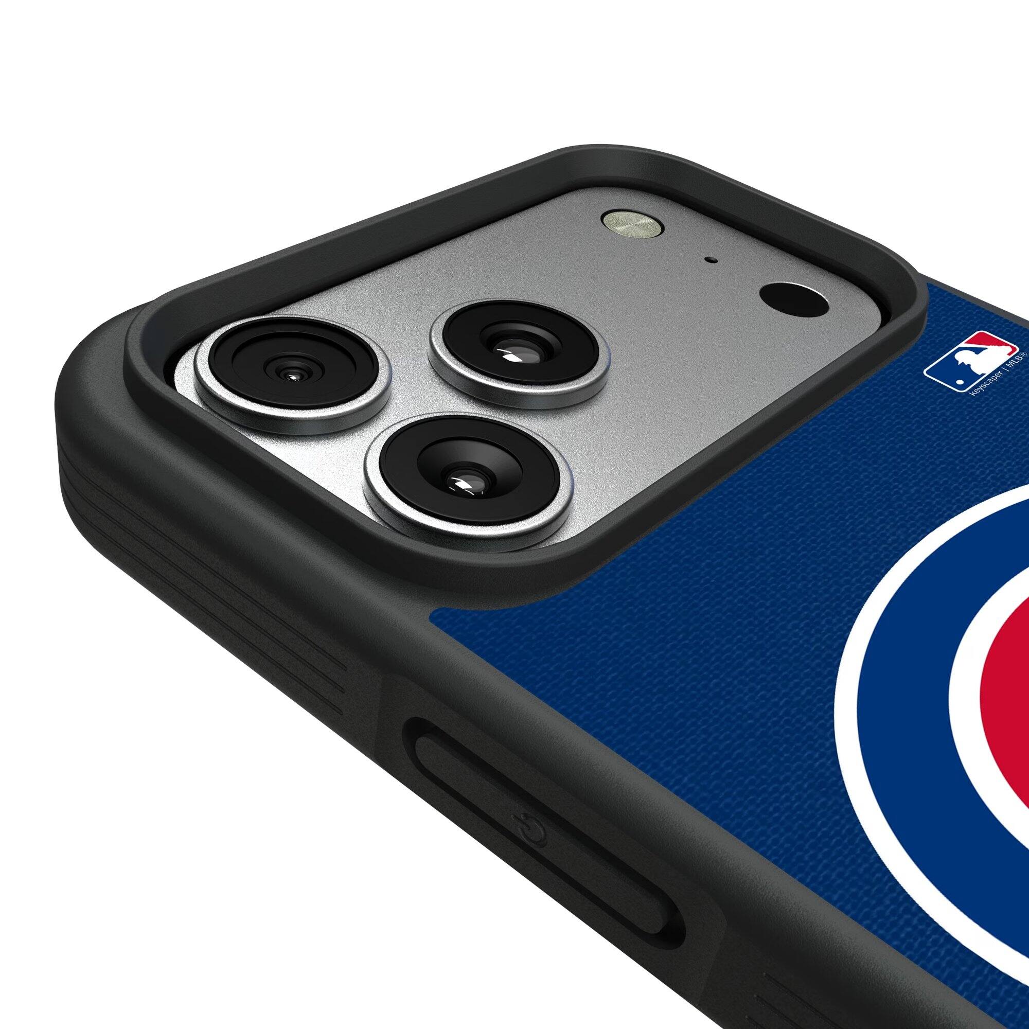 Alt View 2. Keyscaper - Chicago Cubs Solid Design iPhone Bump Case - 16 Pro Max - Multicolor.