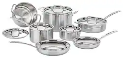 Cuisinart - MultiClad Pro 12-Piece Cookware Set - Steel - Angle_Zoom