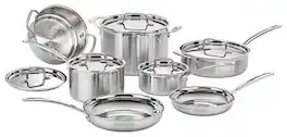 Cuisinart - MultiClad Pro 12-Piece Cookware Set - Steel