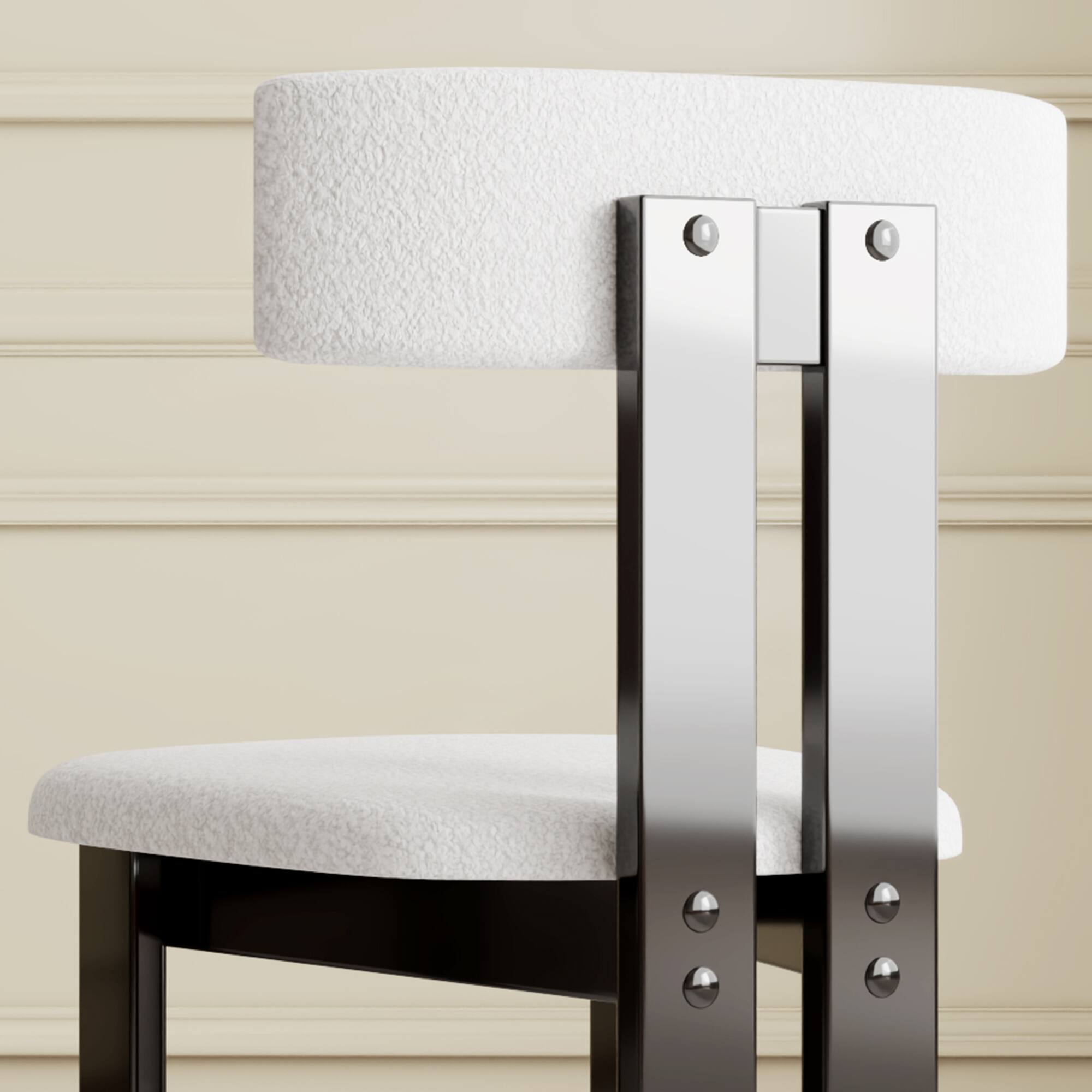 Alt View 1. GOODSILO - Modern Velvet Upholstered Dining Chair with Solid Wood Frame for Kitchen and Dining Room, Set of 2 - White.