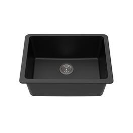 Winpro - Undermount Granite Composite 25 in. L x 18-1/2 in. L x 9-1/2 in. Single Bowl Kitchen Sink - Black