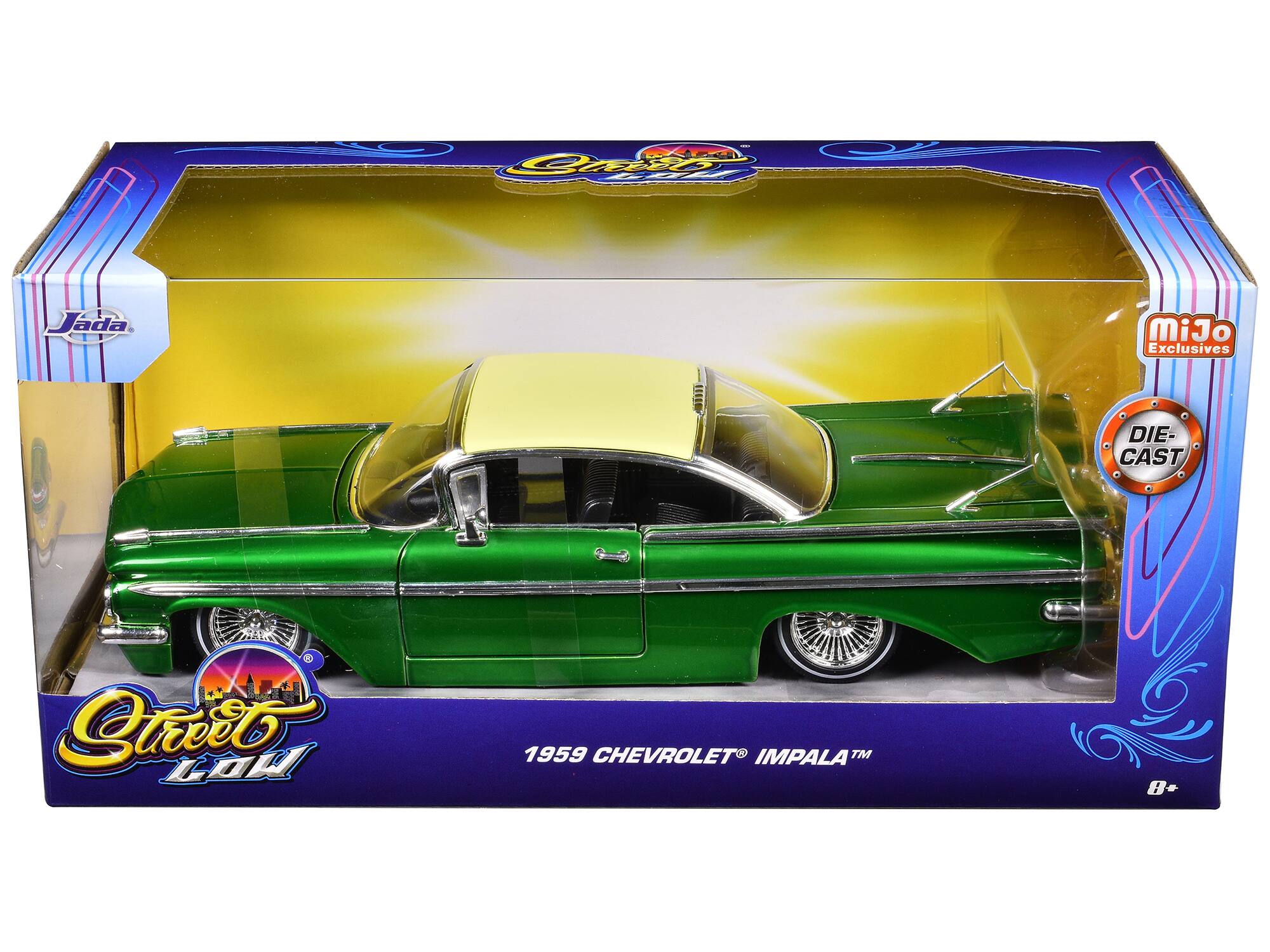 A Jada MiJo Exclusives DIE-CAST  
1959 CHEVROLET IMPALA™  
Street Low  
8+