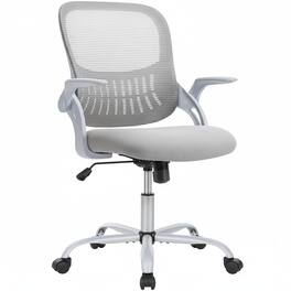 AOITUN - Ergonomic Office Chair, Mesh Desk Chair with Flip up Arms and Storable Lumbar Support, Grey - Gray