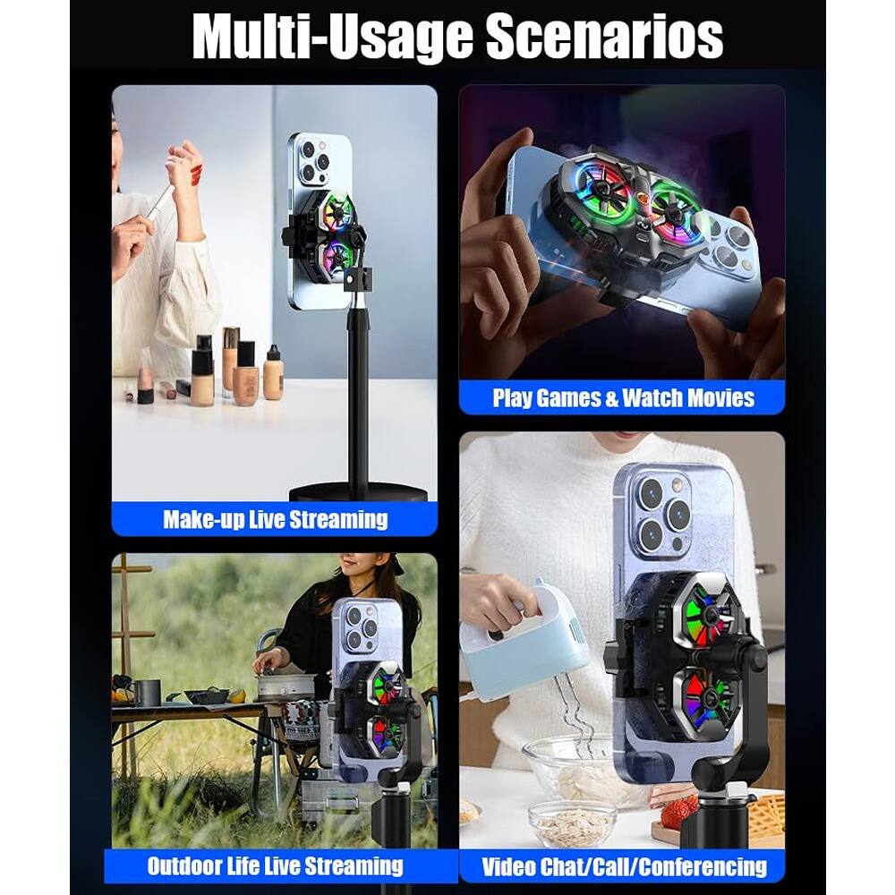Multi-Usage Scenarios

- Play Games & Watch Movies
- Make-up Live Streaming
- Outdoor Life Live Streaming
- Video Chat/Call/Conferencing