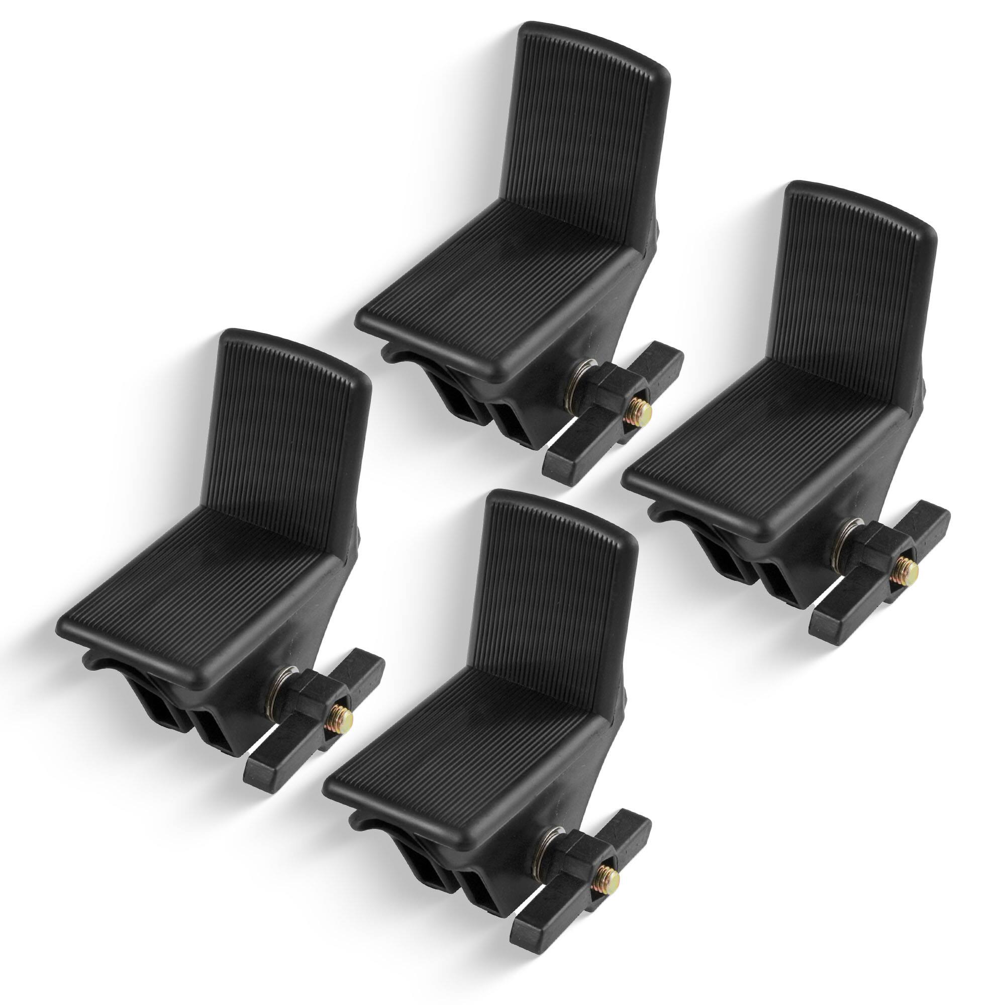 Front. Yakima - Yakima LoadStop L-Shaped Brackets Compatible with Yakima RoundBar, Set of 4 - Black.