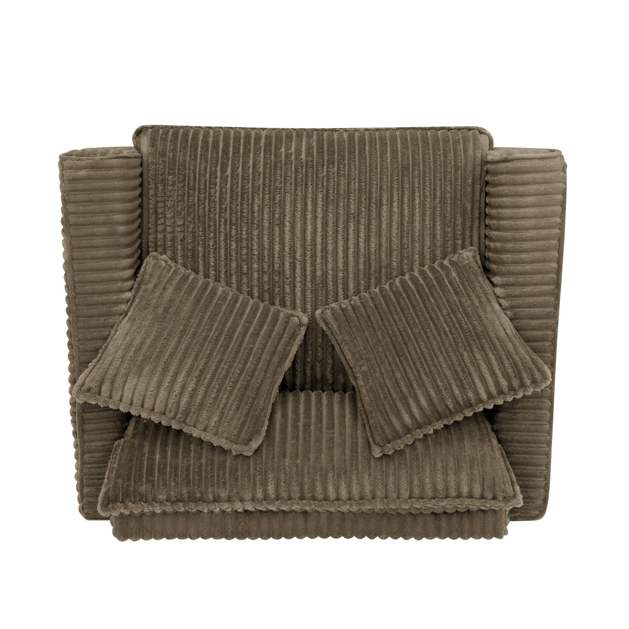 Alt View 5. APRILSOUL - Lazy Sofa Chair Comfortable Single person Backrest Soft Cushion Armrests Living Room Bedroom Brown - Brown.