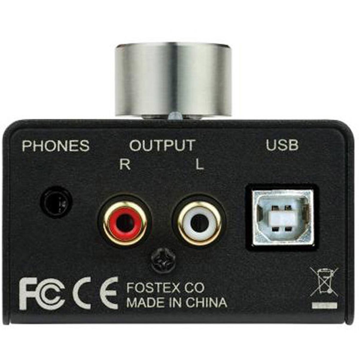 PHONES OUTPUT R L USB  
FC CE  
FOSTEX CO  
MADE IN CHINA
