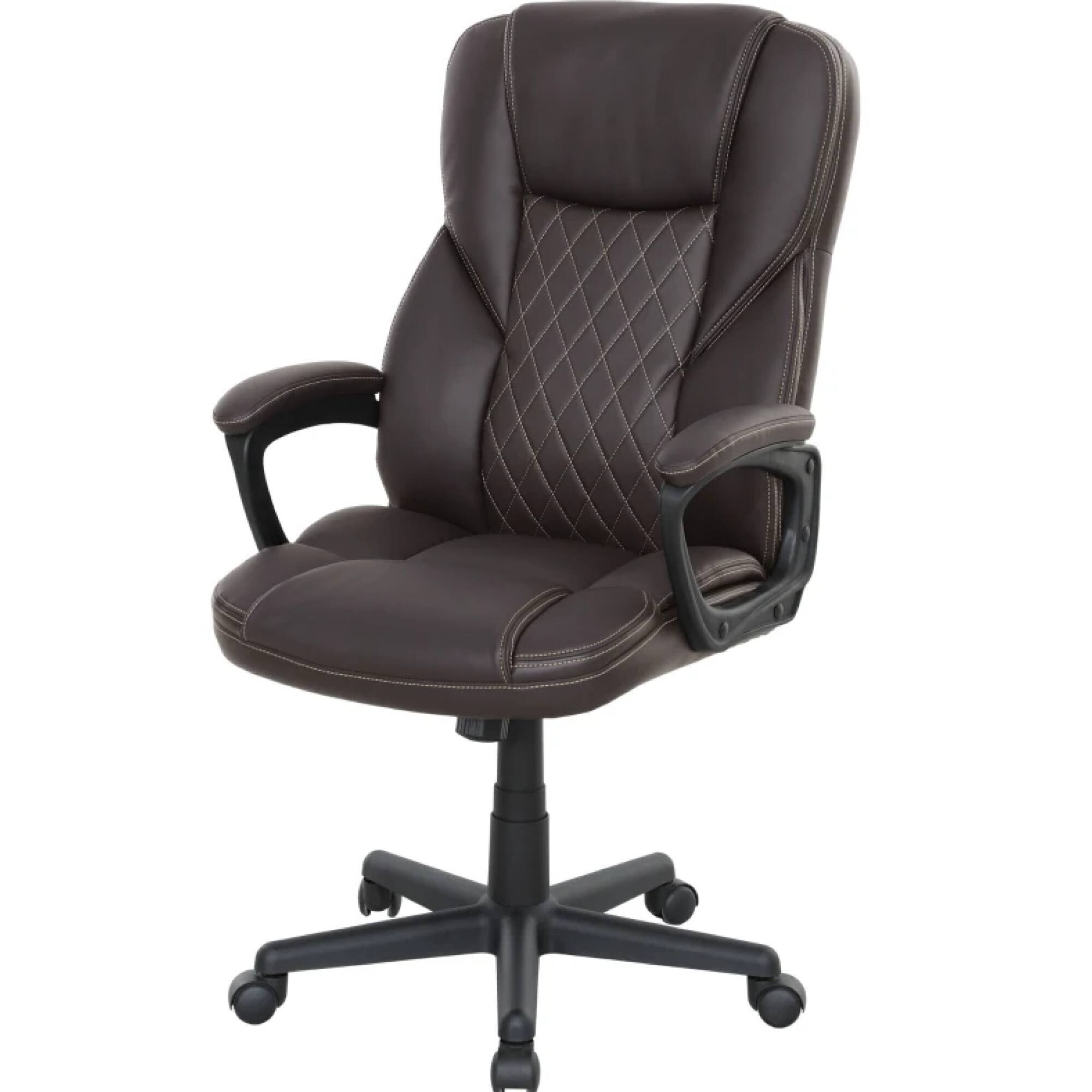 Angle. GOODSILO - Executive High-Back Ergonomic Office Chair with Adjustable Height and Swivel Wheels for Home and Office Use - Brown.