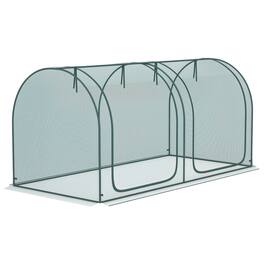 Outsunny - 8' x 4' Crop Cage, Plant Protection Tent with Two Zippered Doors, Storage Bag and 4 Ground Stakes - Green