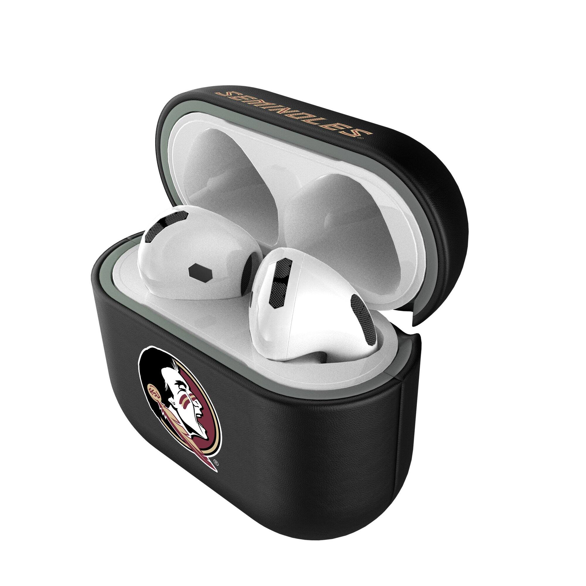 Alt View 3. Keyscaper - Florida State Seminoles Florida State Seminoles Insignia AirPods 4th Generation Case Cover - No Size - Black.