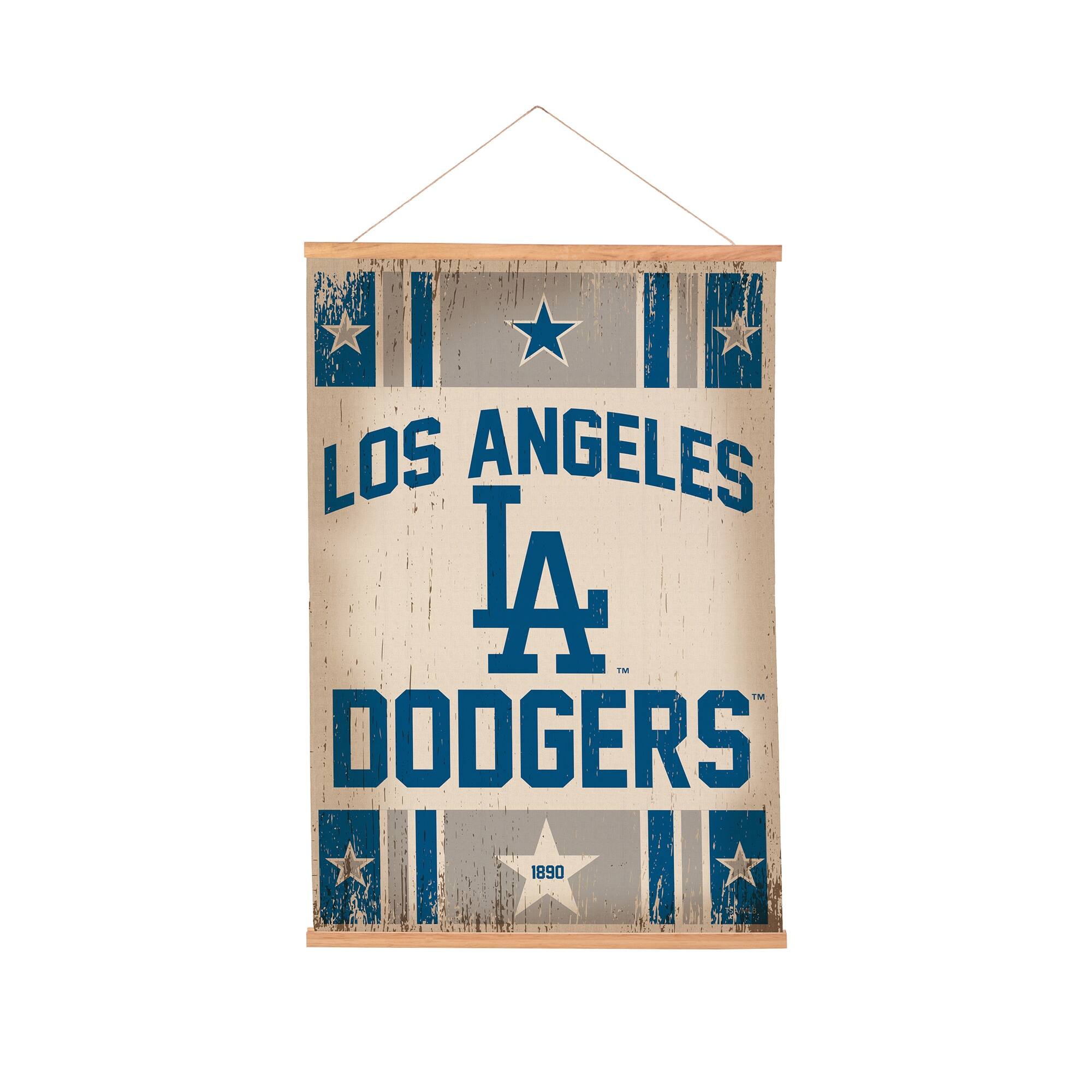 Los Angeles Dodgers 24" x 36" Antique Style Canvas Wall Art Tapestry with Wood Frame