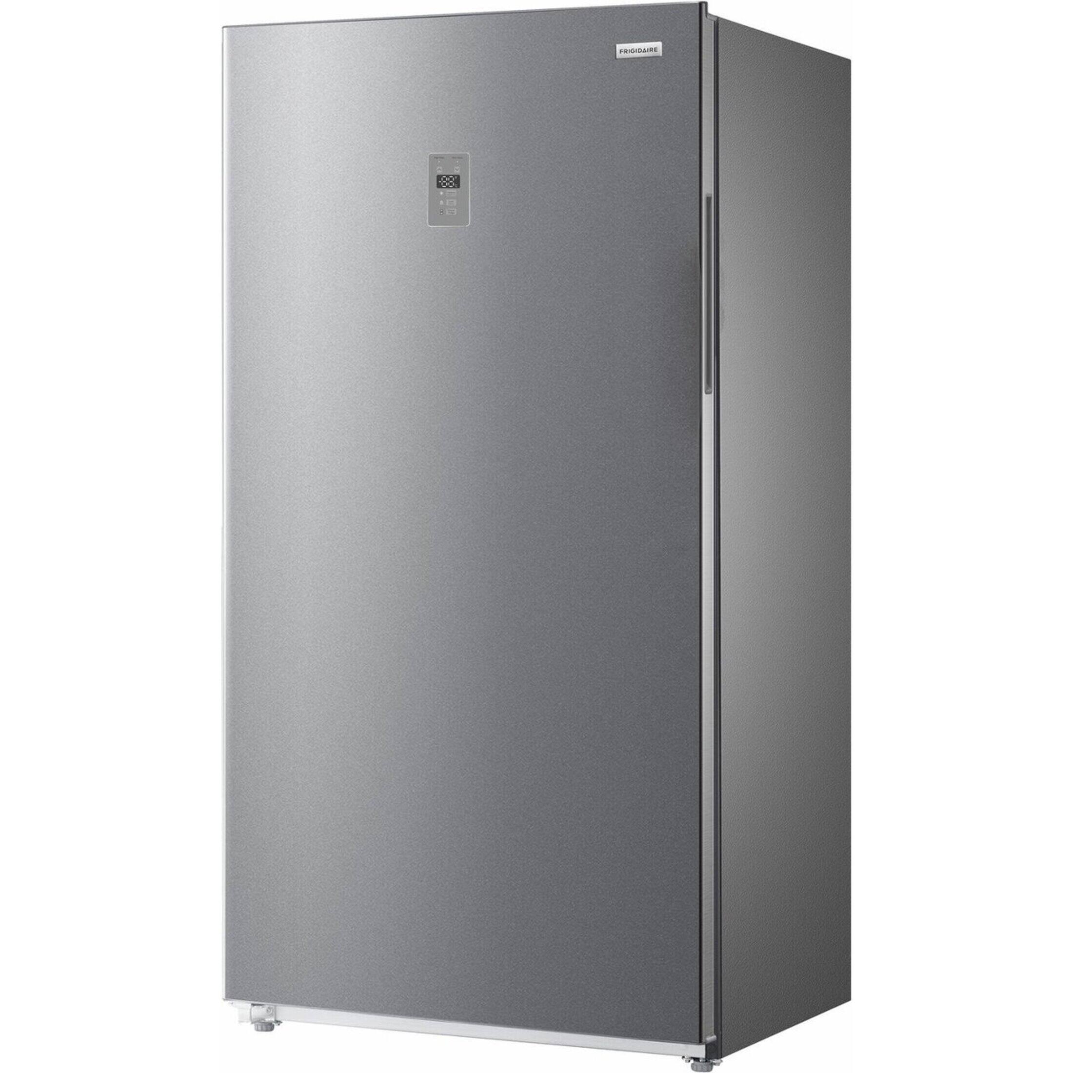 Angle. Frigidaire - 18 Cu. Ft. Garage Ready Upright Convertible Freezer / Refrigerator - Fingerprint-Resistant Stainless Steel Look.