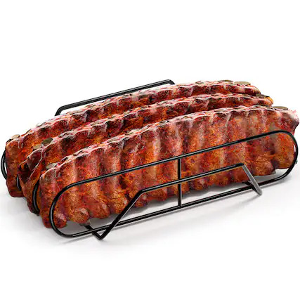 Front. Sorbus - Sorbus Extra Large Non-Stick Rib Rack - Porcelain Coated Steel Roasting Stand – Holds 3 Full Rib Racks for Grilling, BBQ - Black.