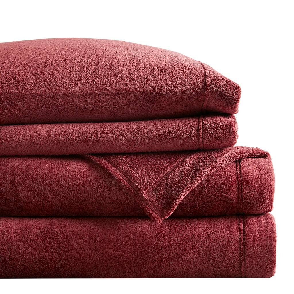 Alt View 3. Gracie Mills - Gracie Mills Dashiell Micro Plush Sheet Set - Burgundy.