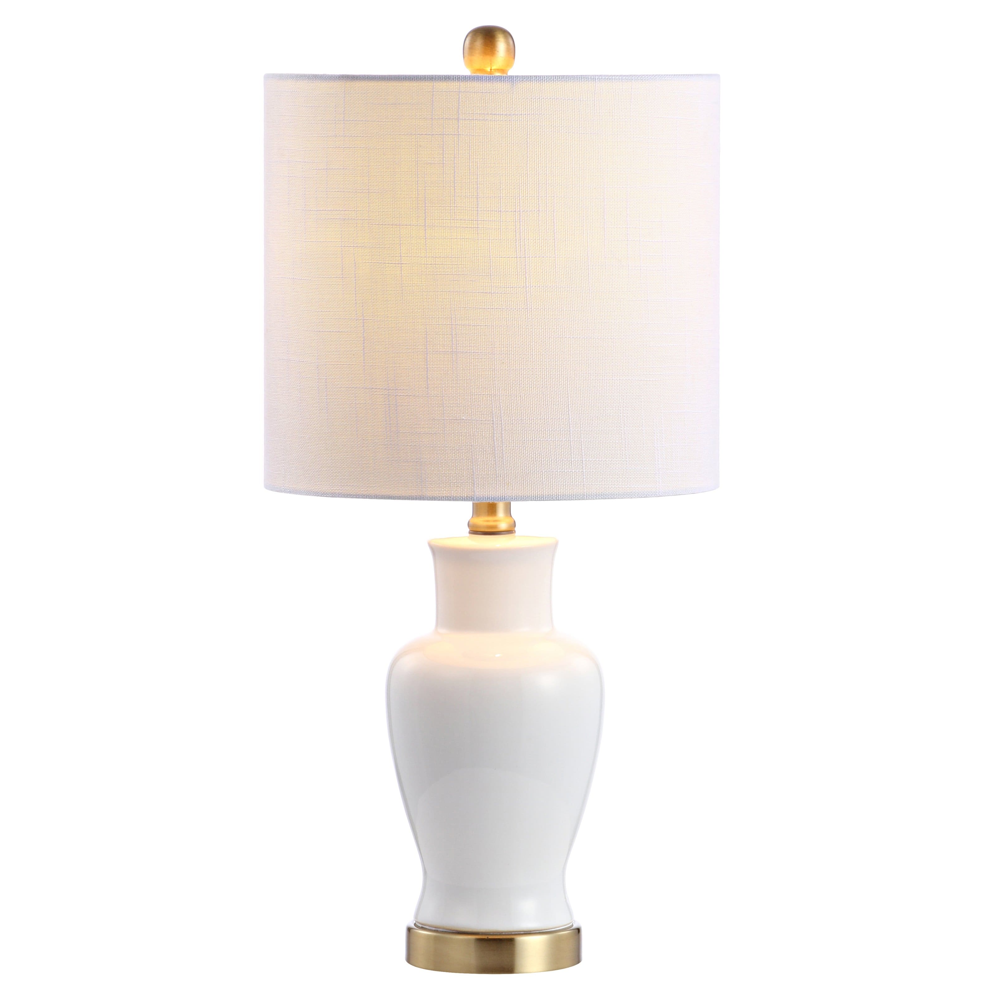 Jonathan Y - Chi 21" Ceramic/Iron Modern Classic LED Table Lamp - White