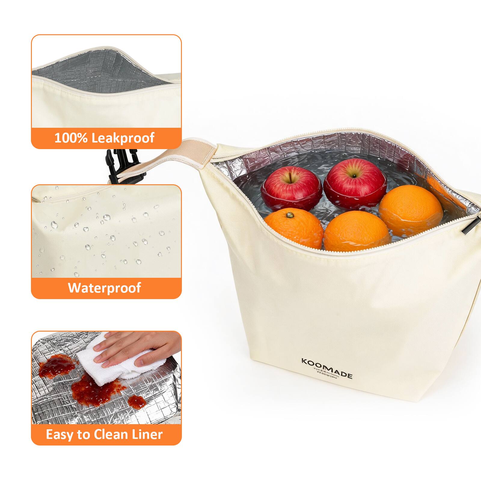 100% Leakproof  
Waterproof  
KOOMADE KVS - MESS/VELLA -  
Easy to Clean Liner