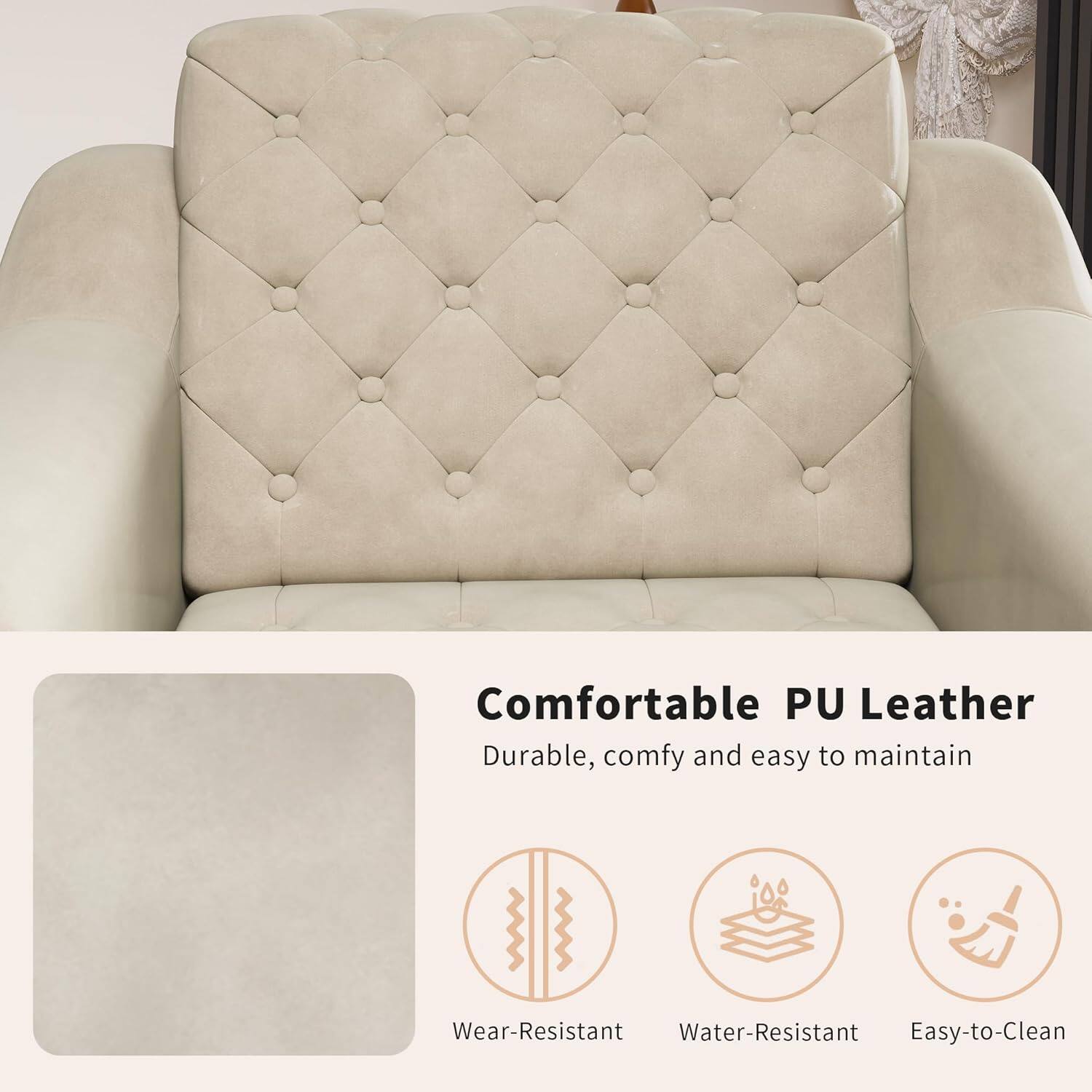 Comfortable PU Leather  
Durable, comfy and easy to maintain  

- Wear-Resistant  
- Water-Resistant  
- Easy-to-Clean