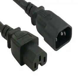 Sanoxy - Cables and Adapters; 3ft 14 AWG 15A 250V Power Cord (IEC320 C14 to IEC320 C15) - Black
