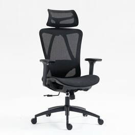 Kadyn - High Back Mesh Office Chair, 3D Adjustable Armrests, Breathable Ergonomic Design, 360° Swivel - Black