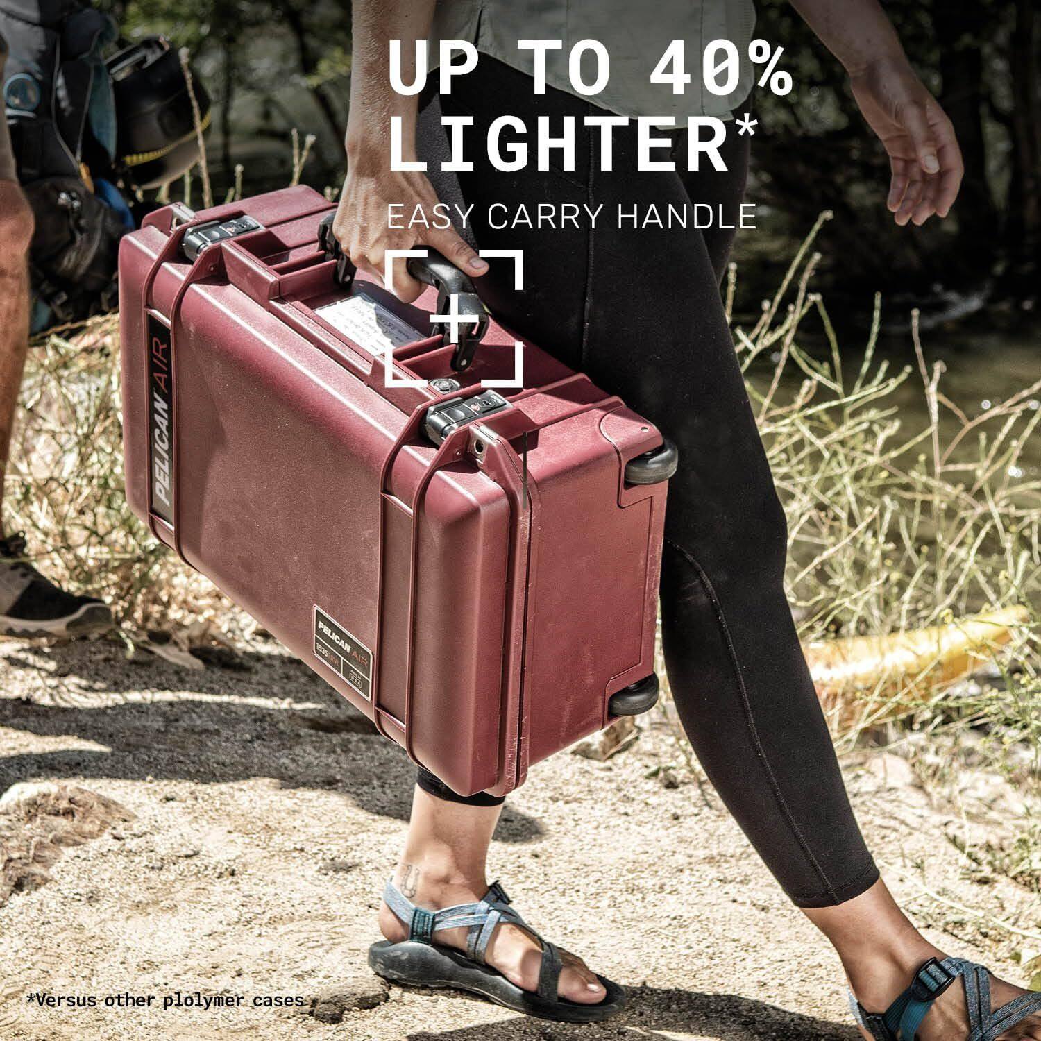 AIR PELICAN AIR UP TO 40% LIGHTER* EASY CARRY HANDLE

*Versus other polymer cases