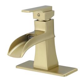 Single Handle Single Hole Bathroom Faucet with Deck Plate Pop Up Drain and Water Supply Hoses