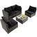 Angle. Costway - 5PCS Patio Rattan Furniture Set Cushioned Sofa Chair Coffee Table - Black.