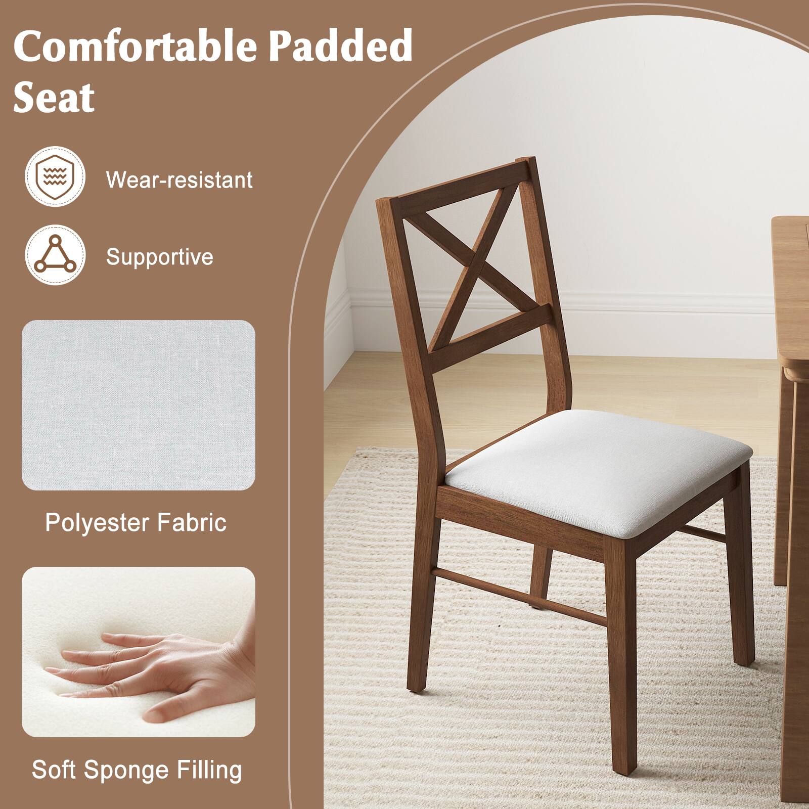 Comfortable Padded Seat

- Wear-resistant
- Supportive

Polyester Fabric

Soft Sponge Filling