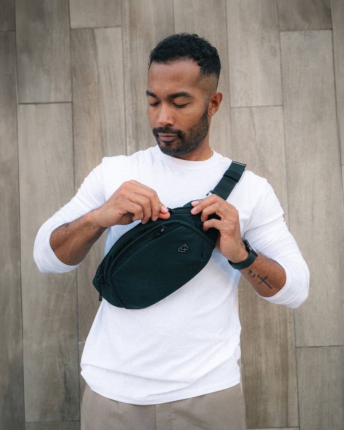 Angle. WAYB - WAYB Belt Bag - Black.