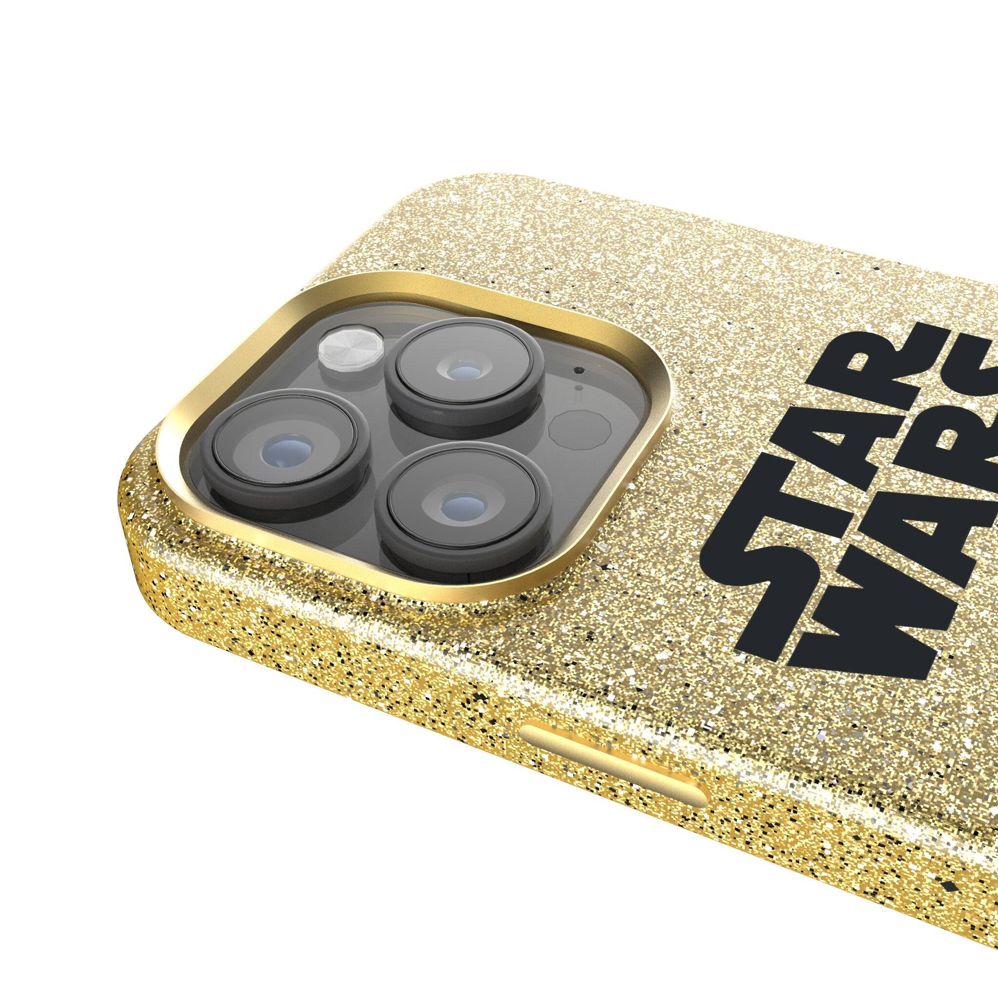 Back. Keyscaper - Star Wars: A New Hope Color Block Gold Bling Phone Case - Apple iPhone 16 Pro Max - Stormtrooper.