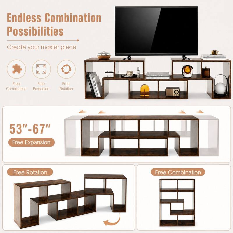 Endless Combination Possibilities  
Create your master piece  

Free Combination  
Free Expansion  
Free Rotation  

53"-67" Free Expansion  
Free Rotation  
Free Combination