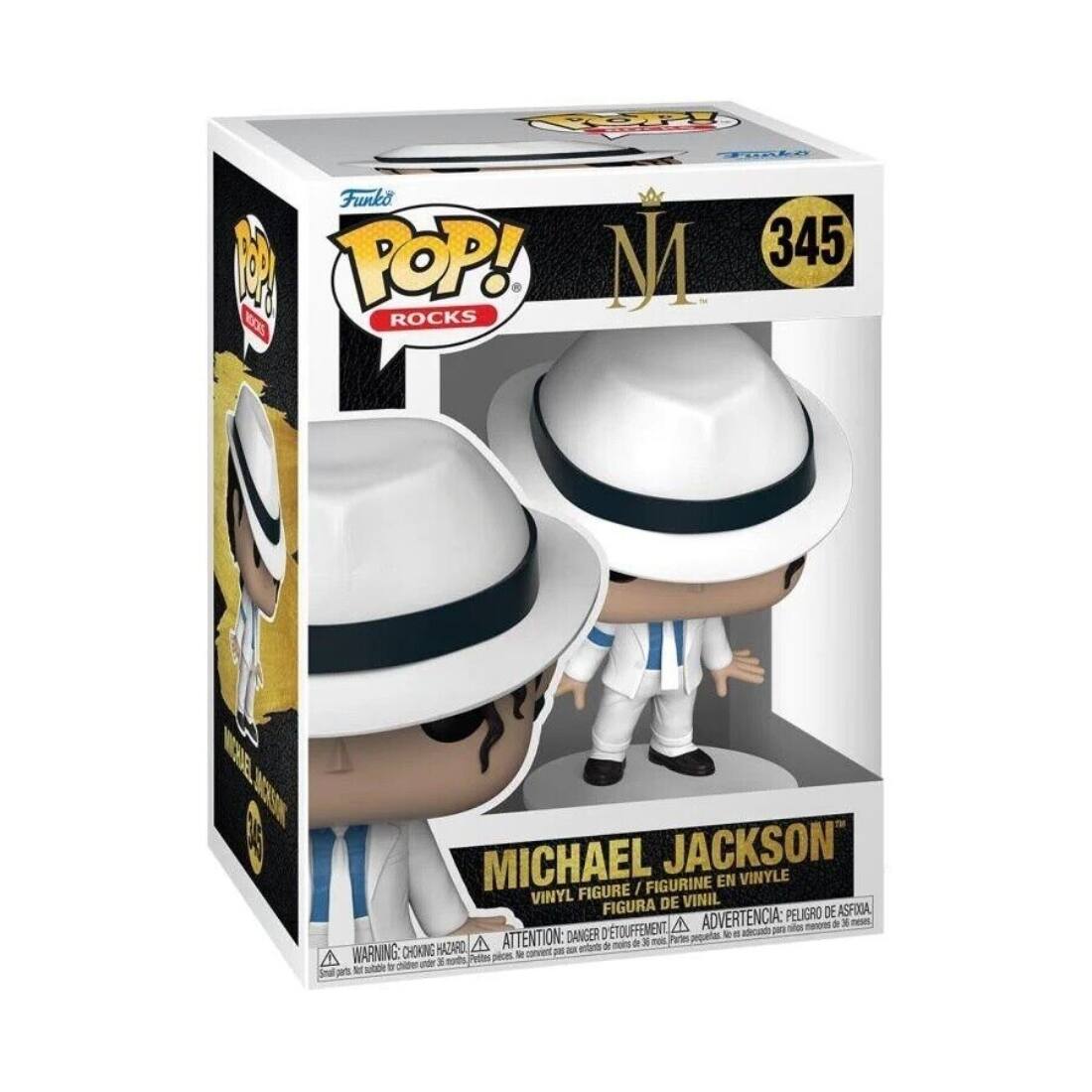Li Funko P POP! M KC ROCKS 345 MICHAEL JACKSON" VINYLE FIGURINE EN FIGURE / VINYL DE VINIL FIGURA PELIGRO DE ASFOOA ADVERTENCIA: - ATTENTION: DANGER 'ETOUFFEMENT Parien pequeras i . - HAZARO - er de WARNING: CHOKING - corvert 3 aes S