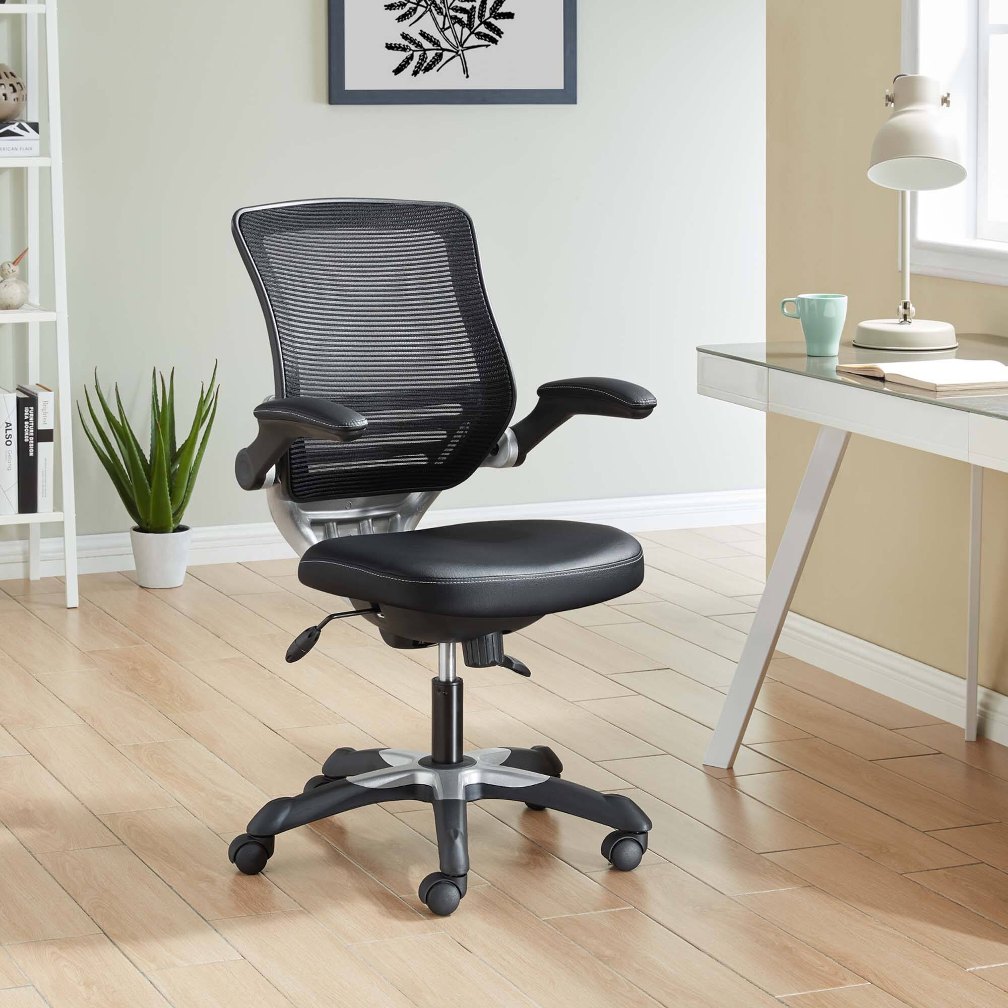 Alt View 7. Modway - Edge Vinyl Office Chair by Modway - Black.