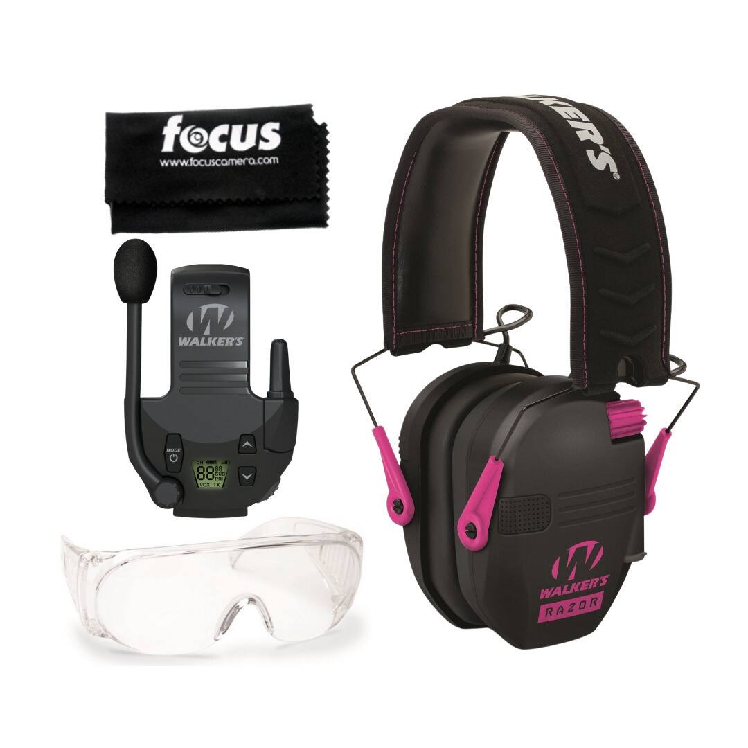 Walkers Walker's Razor Slim Electronic Ear Muffs Bundle Black/Pink ...