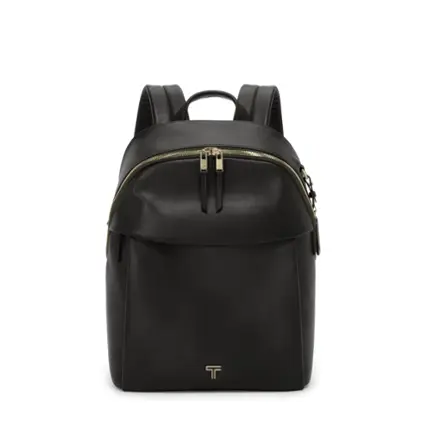 Front. TUMI - Voyageur Holland Backpack - Black / Light Gold.