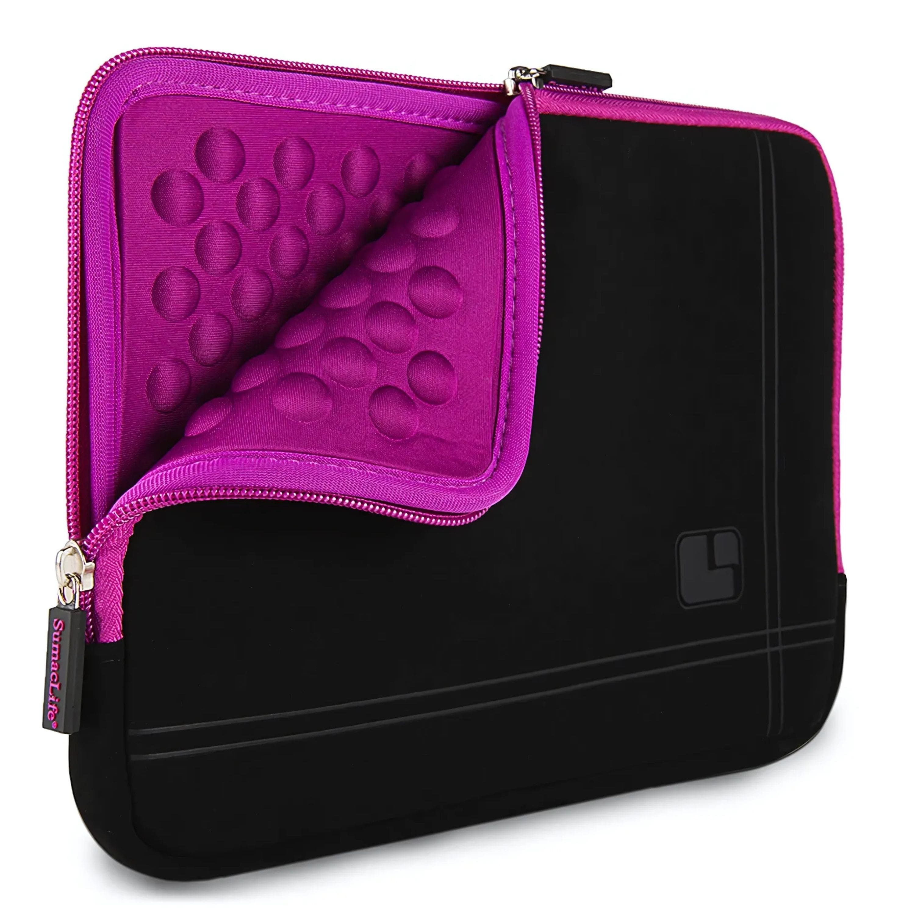 Kitcheniva - Padded Laptop Microsuede Sleeve Case Zip Bag For 13" Laptop - Black/Purple