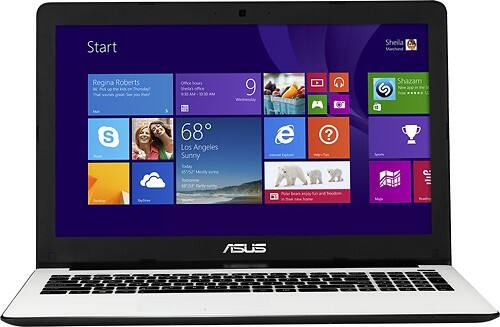 Front Standard. Asus - 15.6" Laptop - 4GB Memory - 500GB Hard Drive - White.