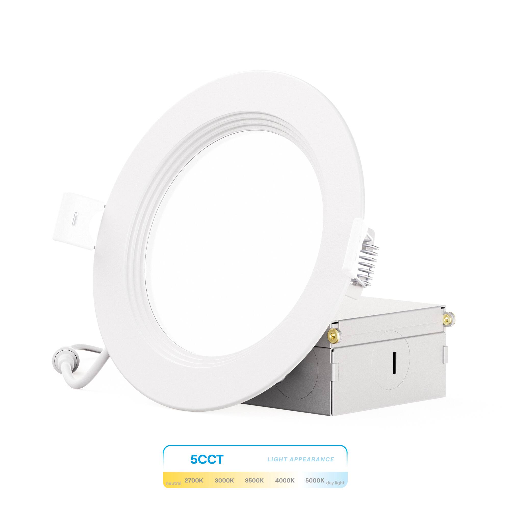 Infibrite - 4 In. Ultra-Thin Recessed LED Downlight 9W 750LM 5CCT Selectable Wet Rated, Triac Dimmable 12-Pack - White price history on PriceWatchPro