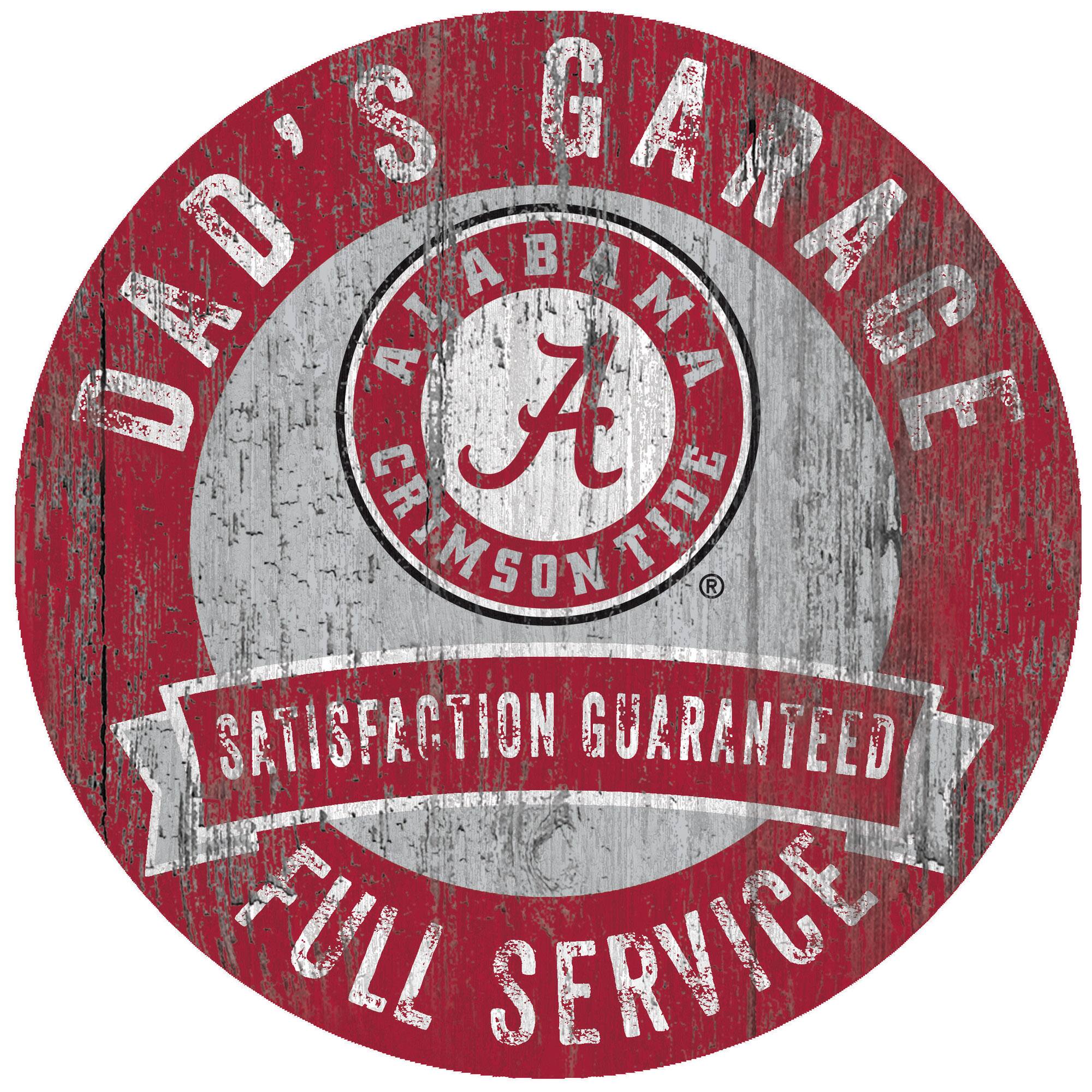 Alabama Crimson Tide 12" x 12" Dad's Garage Sign