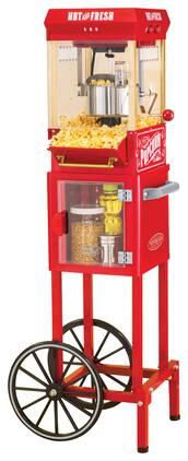 Nostalgia - KPM200CART Vintage 2.5-Ounce Popcorn Cart - 45 Inches Tall - Red