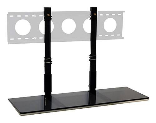 Front Standard. TV Smart Shelf - TV Component Shelf - Black.