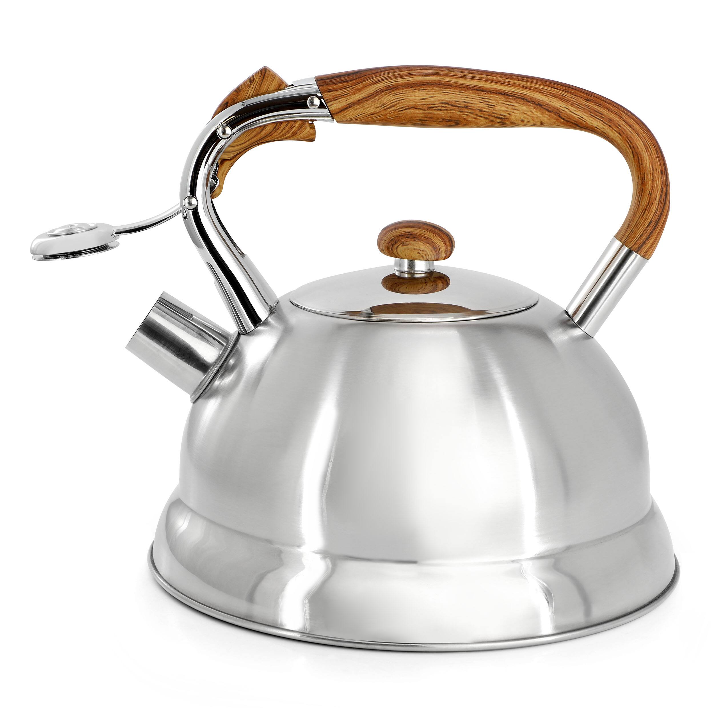 Mr. Coffee Woodmont 2 Quart Stainless Steel Stovetop Whistling Tea