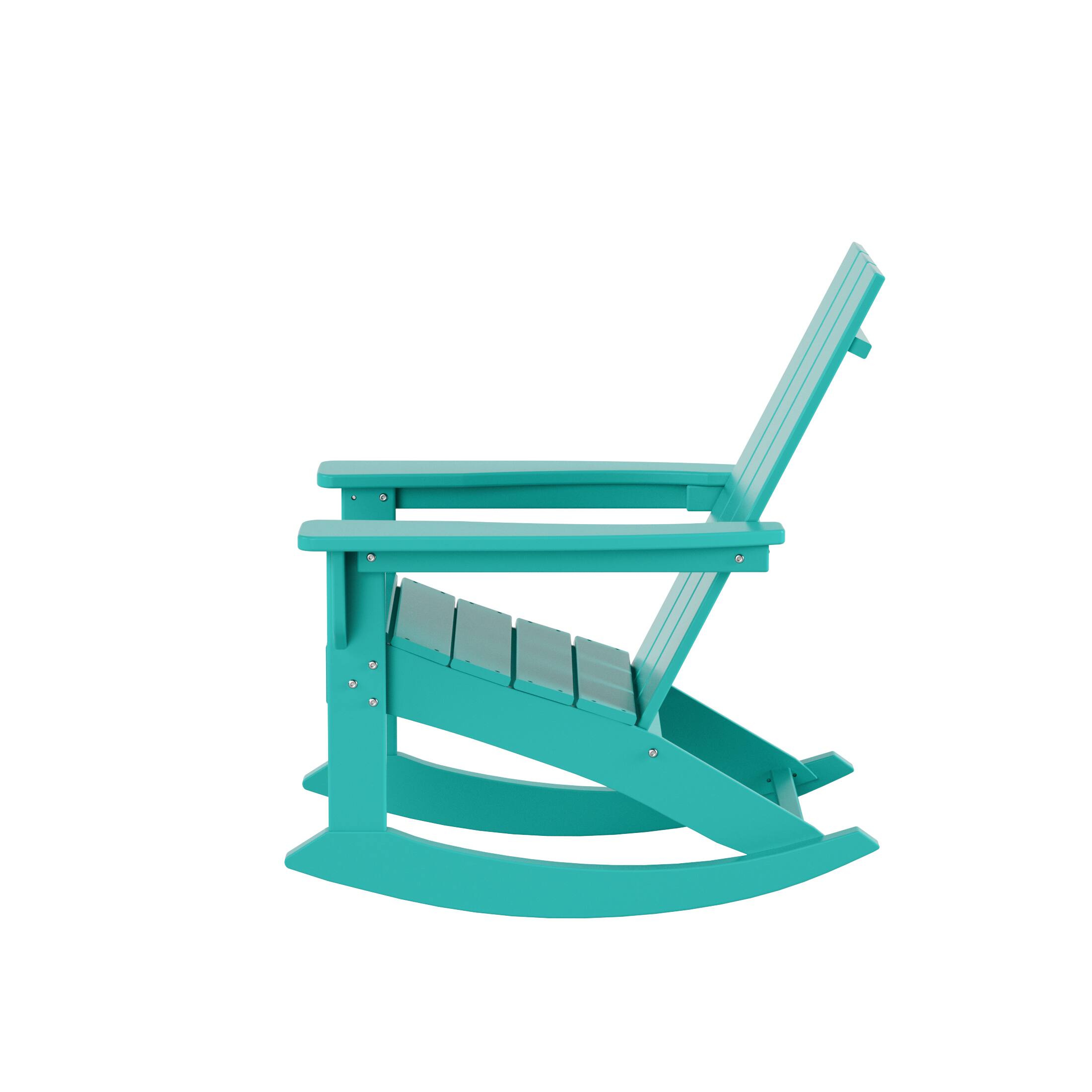 Alt View 4. WestinTrends - WestinTrends Ashore Outdoor Patio Modern Adirondack Rocking Chair - Turquoise.