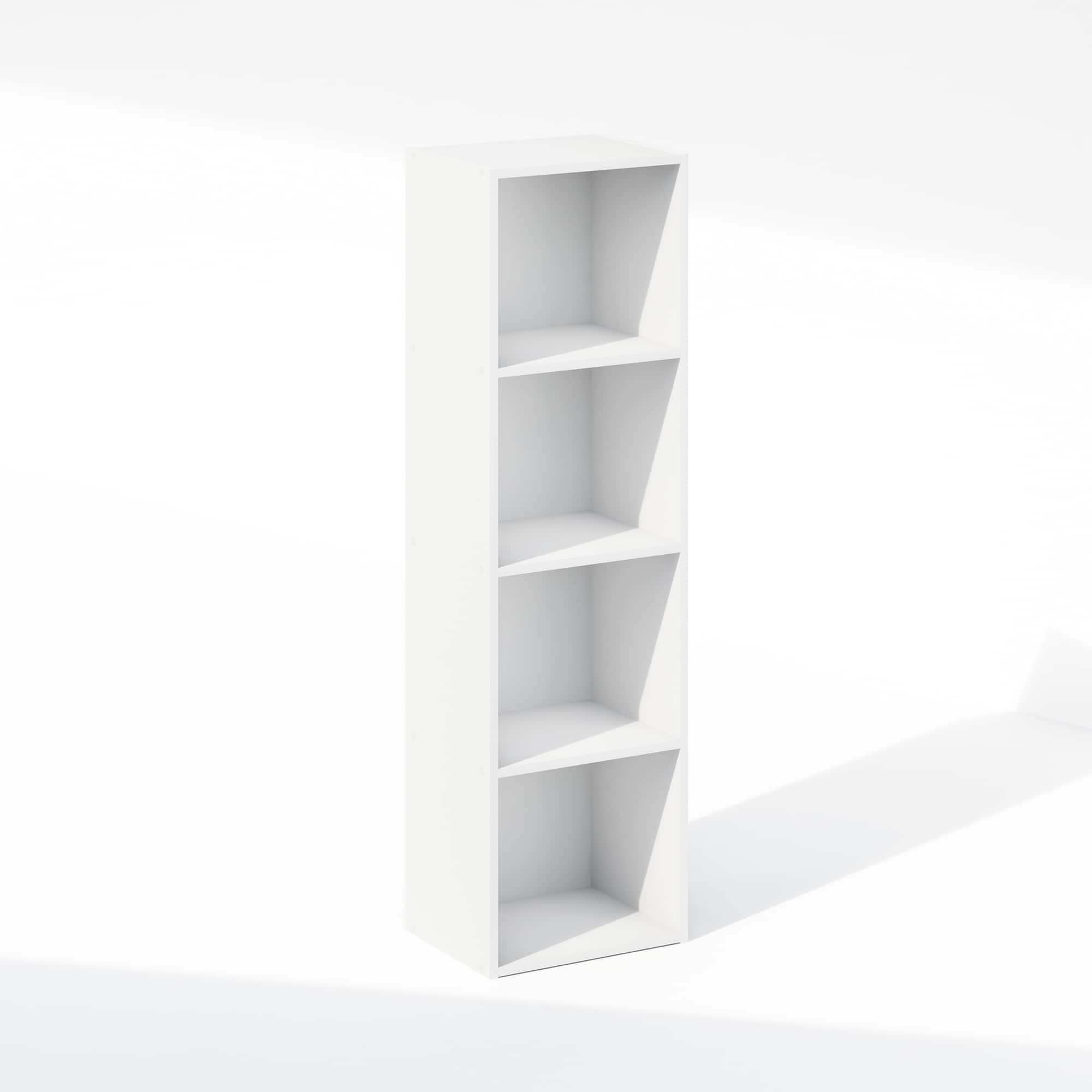 Furinno - Reed 4-Tier Open Shelf Multipurpose Closet & Clothing Storage, Storage Organizer - White