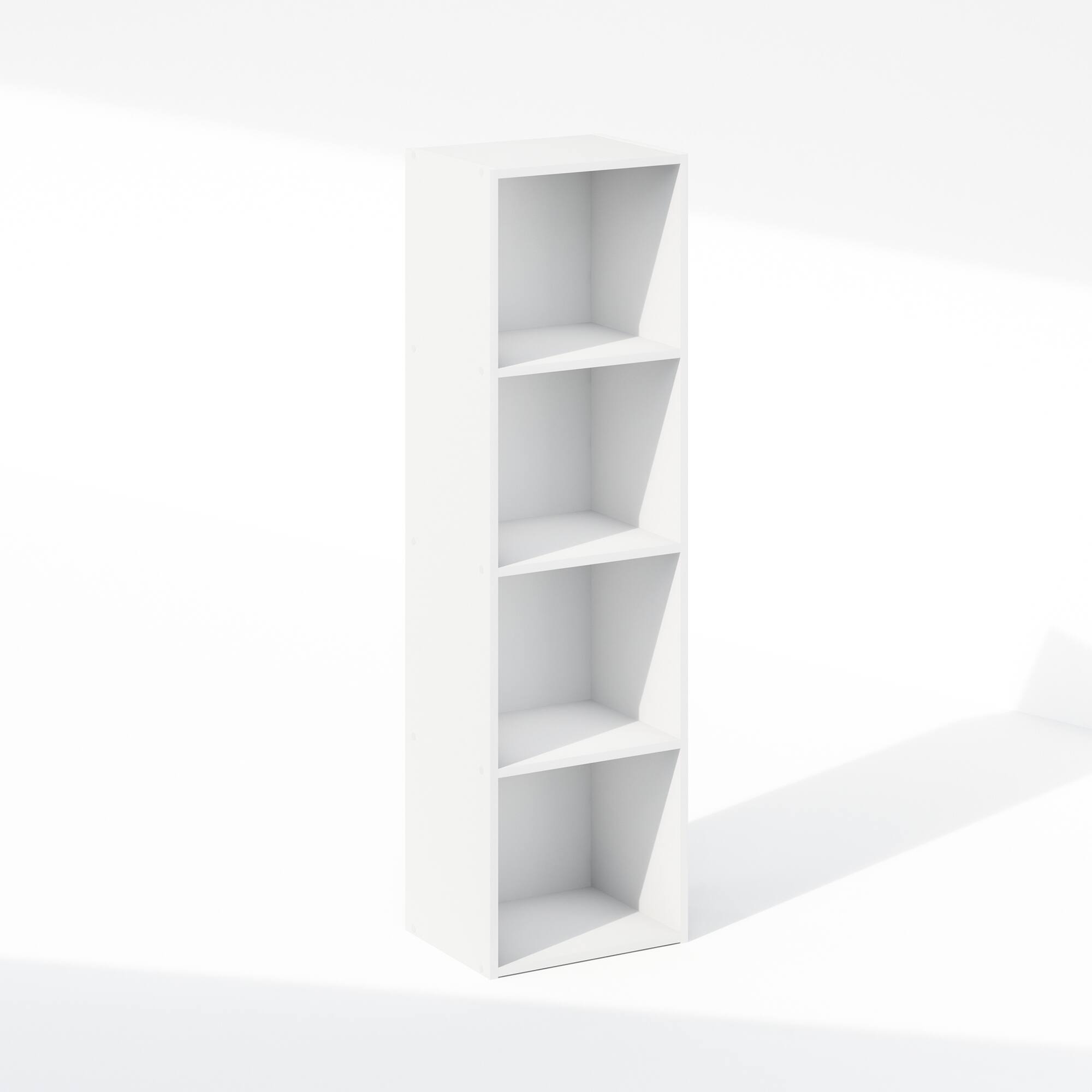 Front. Furinno - Reed 4-Tier Open Shelf Multipurpose Closet & Clothing Storage, Storage Organizer - White.