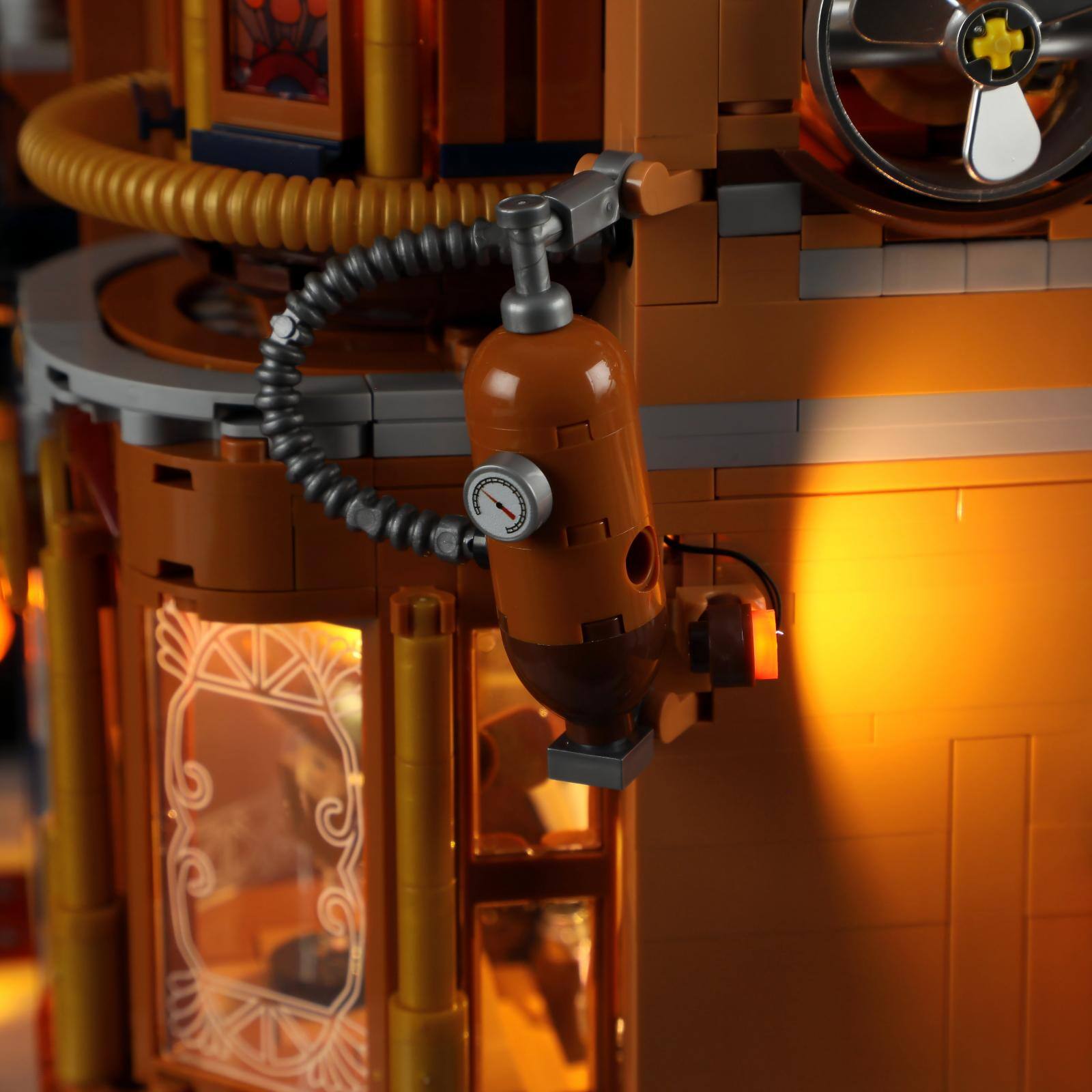 Alt View 7. Lumibricks - Steampunk Building Set with Lights, 1871 Pieces, Modular Display Model, Collectible Building Blocks, Ages 16+.
