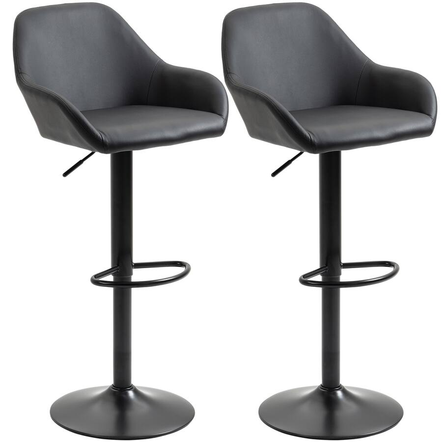 Homcom Adjustable Bar Stools, Swivel Counter Height Barstools with