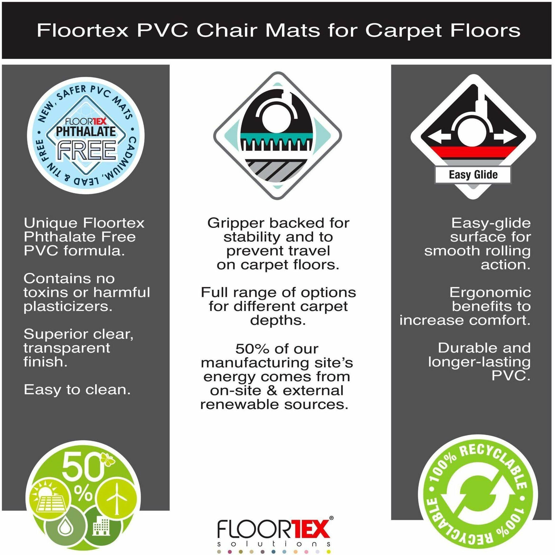 Alt View 24. Floortex - Advantagemat Vinyl Rectangular Chair Mat for Carpets up to 1/4'' - 30'' x 48'' - Clear.