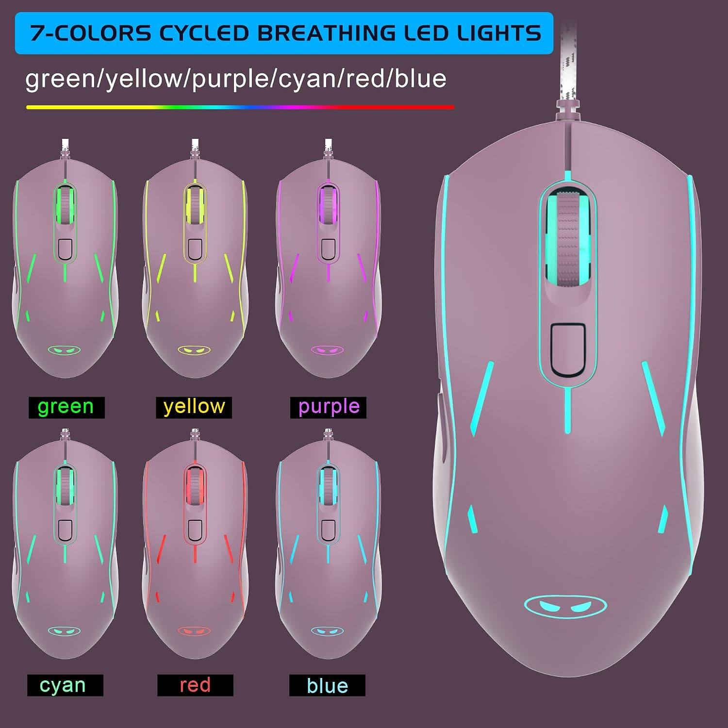 7-COLORS CYCLED BREATHING LED LIGHTS

green/yellow/purple/cyan/red/blue

green
yellow
purple
cyan
red
blue