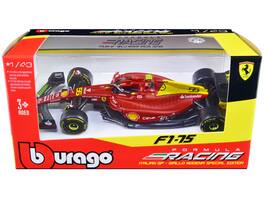 Bburago - Ferrari F1-75 #55 Carlos Sainz "Giallo Modena" Formula One F1 Italian GP (2022) "Formula Racing" Series 1/43 - Red